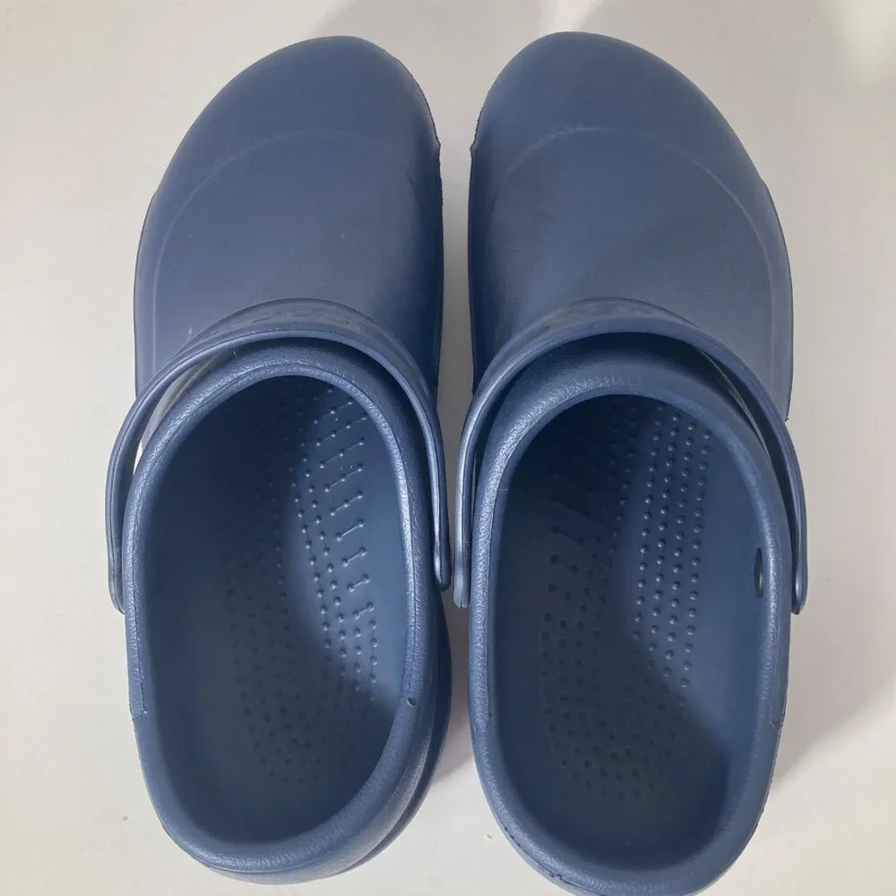 Crocs Slip Resistant Shoes W12 M10 Blue‎ Bistro Clogs